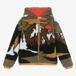 Timberland Boys Brown Mountain Fleece Zip-up Hoodie Hot