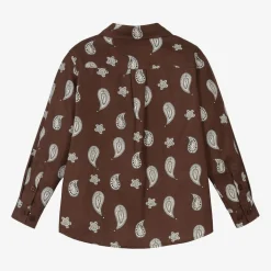 Mini Rodini Boys Brown Organic Cotton Paisley Shirt Sale