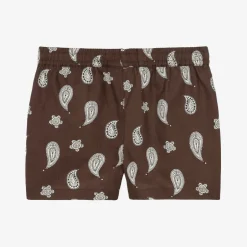 Mini Rodini Boys Brown Organic Cotton Paisley Shorts Sale