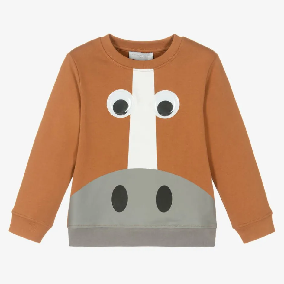 Stella McCartney Kids Boys Brown Organic Horse Sweatshirt Online