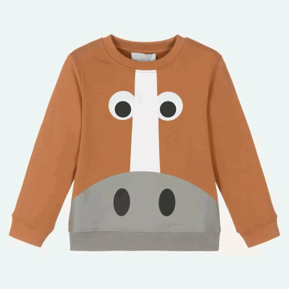 Stella McCartney Kids Boys Brown Organic Horse Sweatshirt Online