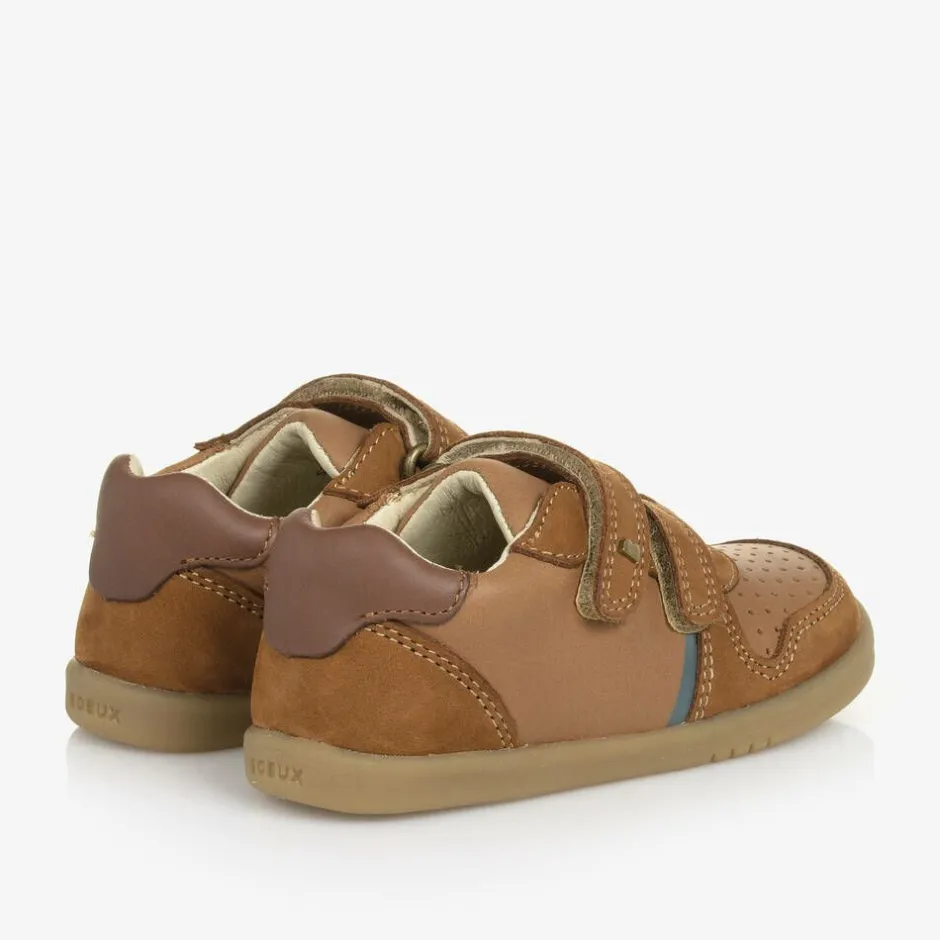 Bobux IWalk Boys Brown Suede Leather Trainers Sale
