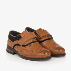 House of Cavani Boys Brown Velcro Brogues Online