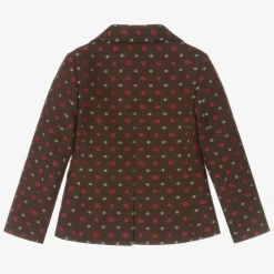 Gucci Boys Brown Wool GG Blazer