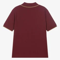 BOSS Boys Burgundy Red Cotton Polo Shirt Online