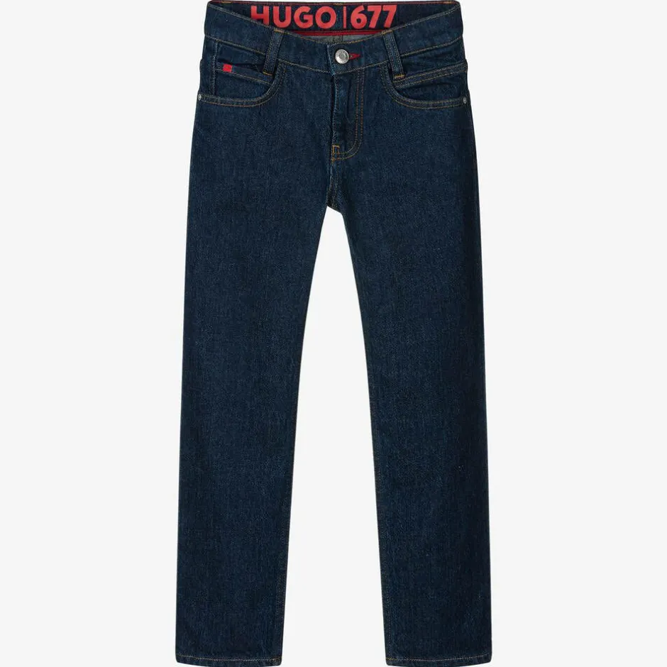 HUGO Boys Dark Blue Regular Fit 677 Jeans Outlet