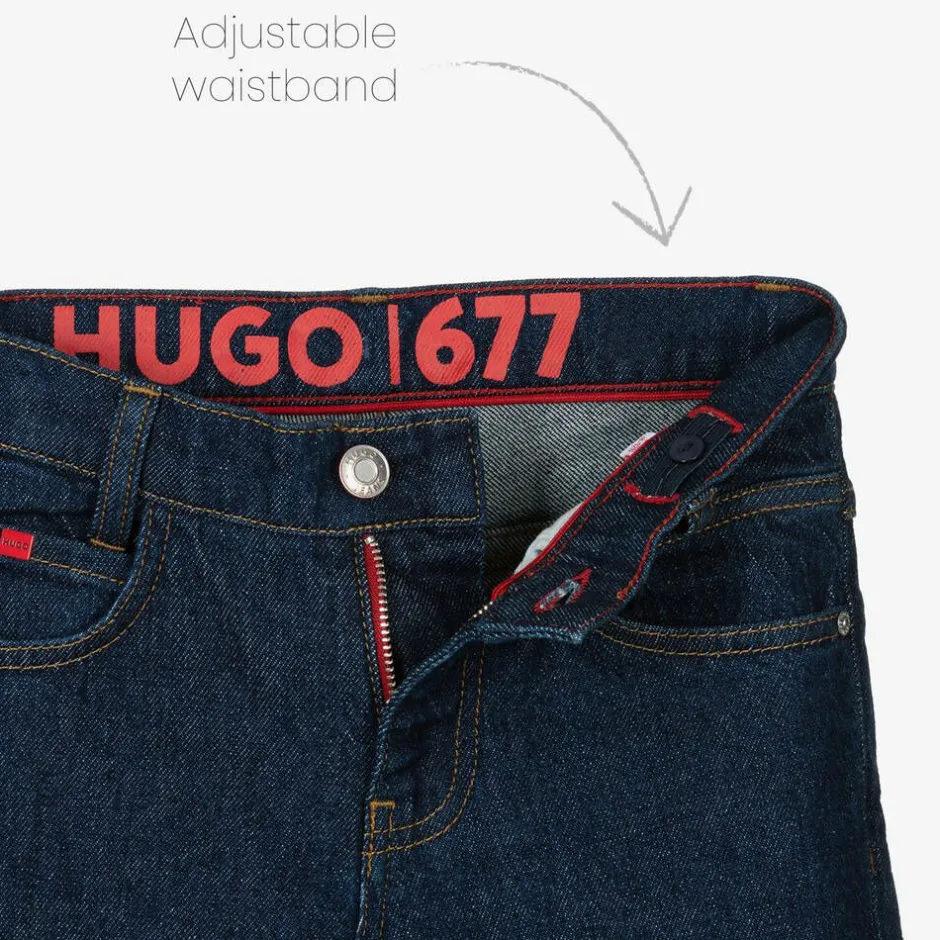 HUGO Boys Dark Blue Regular Fit 677 Jeans Outlet