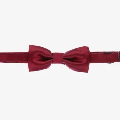 Romano Boys Dark Red Satin Bow Tie (10cm) Best