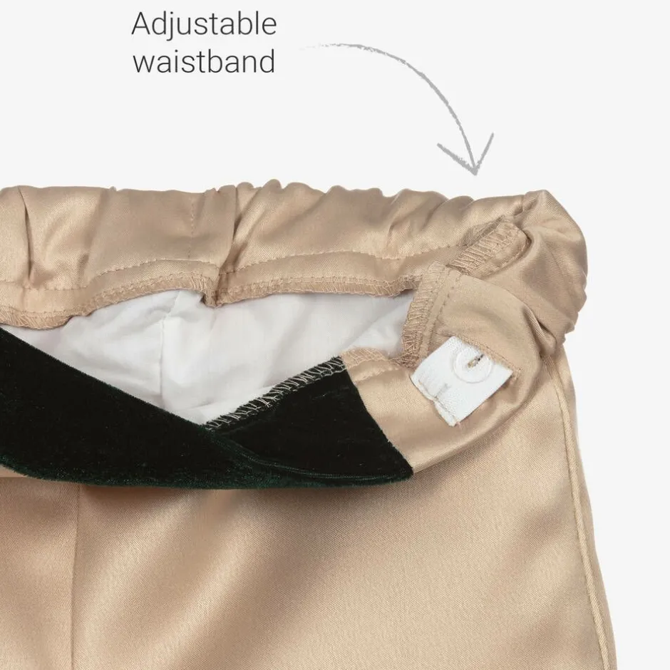 Andreeatex Boys Emerald Green Velvet & Satin Suit New