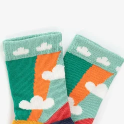 Frugi Boys Green & Grey Cotton Socks (3 Pack) Clearance