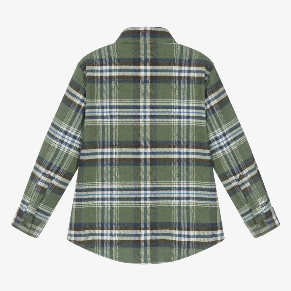 Il Gufo Boys Green Check Cotton Shirt Discount