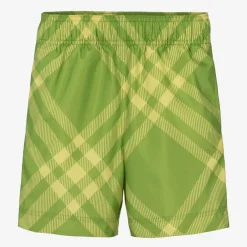 Burberry Boys Green Check Swim Shorts Clearance