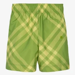 Burberry Boys Green Check Swim Shorts Clearance