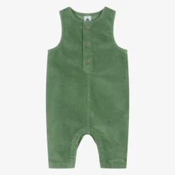 Petit Bateau Boys Green Corduroy Dungarees New