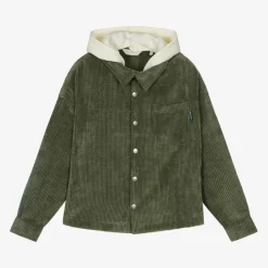 Palm Angels Boys Green Corduroy Overshirt
