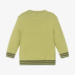 Mayoral Boys Green Cotton & Wool Knit Sweater Online
