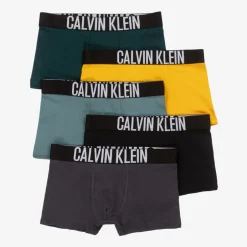 Calvin Klein Boys Green Cotton Boxer Shorts (5 Pack) Best