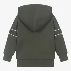 Emporio Armani Boys Green Cotton Eagle Hoodie