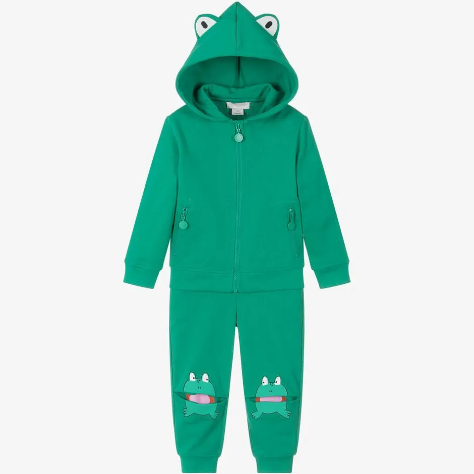 Stella McCartney Kids Boys Green Cotton Frog Tracksuit Sale