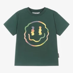 Molo Boys Green Cotton Happy Face T-Shirt Discount