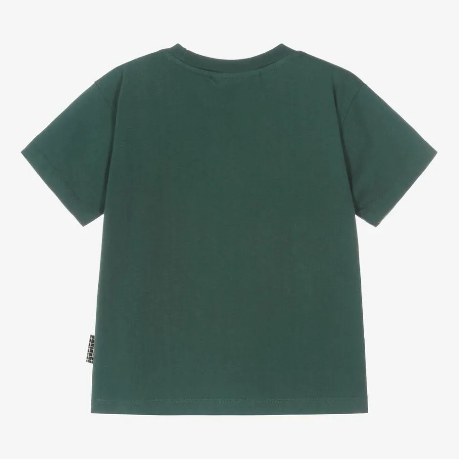 Molo Boys Green Cotton Happy Face T-Shirt Discount
