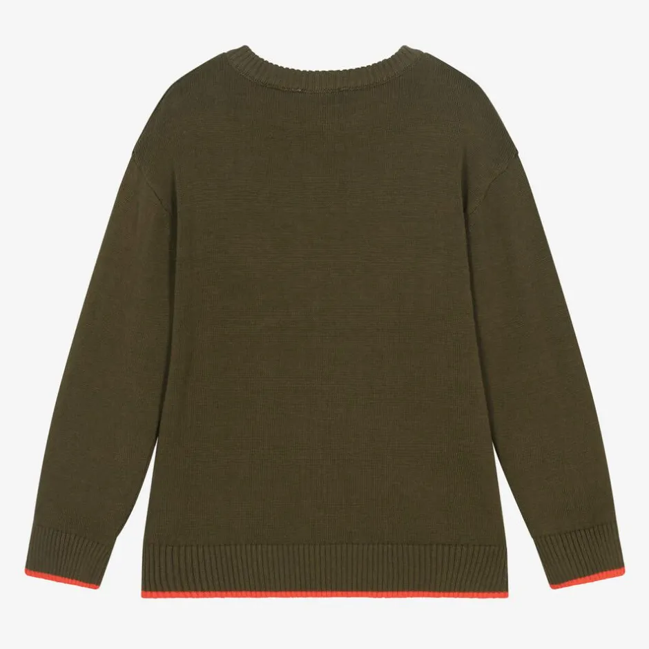 Timberland Boys Green Cotton Knit Jumper New