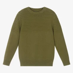 Mayoral Nukutavake Boys Green Cotton Knit Sweater Hot