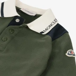 Moncler Enfant Boys Green Cotton Polo Shirt Sale