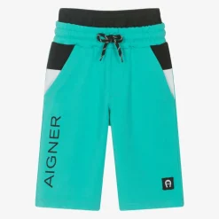 AIGNER Boys Green Cotton Shorts Sale