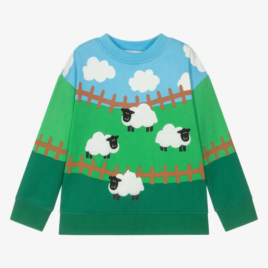 Stella McCartney Kids Boys Green Cotton Sweatshirt