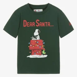 MC2 Saint Barth Boys Green Dear Santa Peanuts© T-Shirt Sale