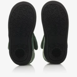 Chipmunks Boys Green Dinosaur Velcro Slippers New