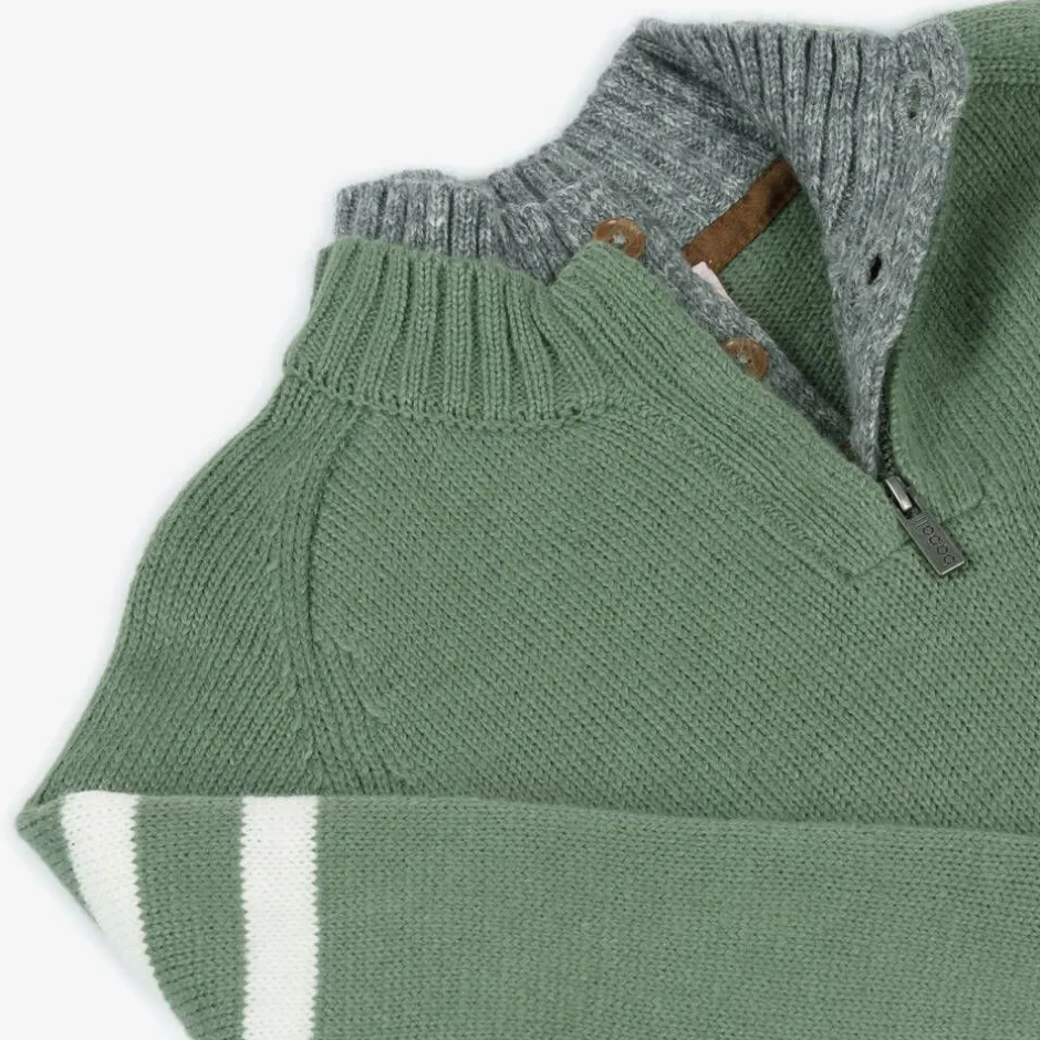 Boboli Boys Green Half Zip Knitted Sweater