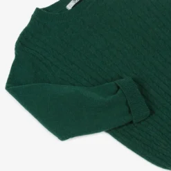 Dr. Kid Boys Green Knitted Cotton & Wool Sweater