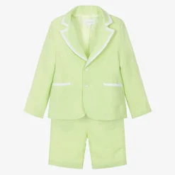 Patachou Boys Green Linen Shorts Suit Best