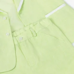 Patachou Boys Green Linen Shorts Suit Best
