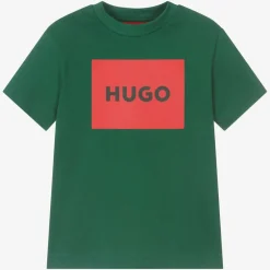 HUGO Boys Green Organic Cotton T-Shirt Clearance