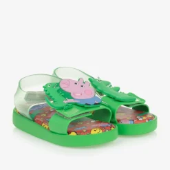 Mini Melissa Boys Green Peppa Pig Jelly Sandals New
