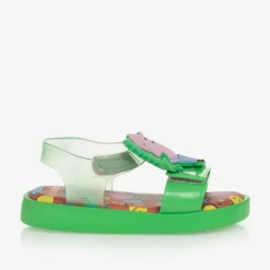 Mini Melissa Boys Green Peppa Pig Jelly Sandals New