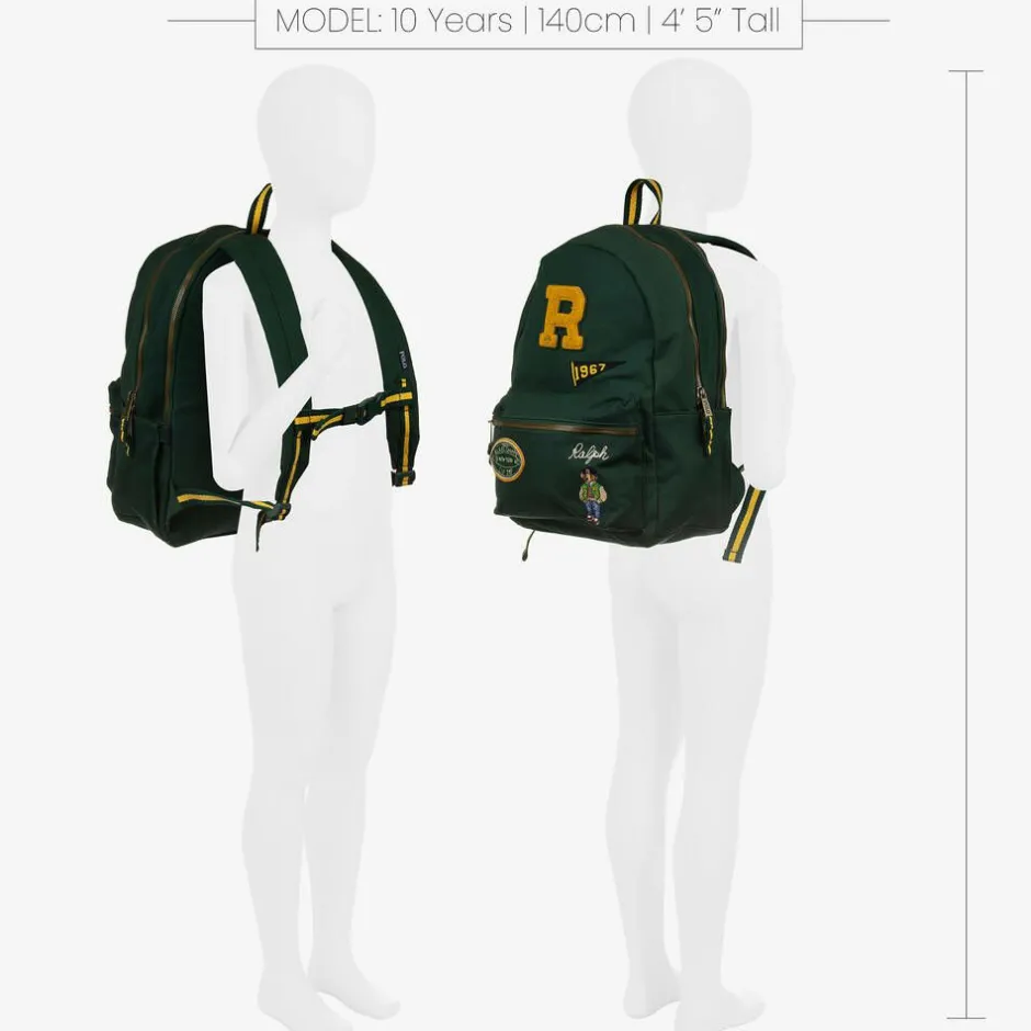 Ralph Lauren Boys Green Polo Bear Backpack (44cm) Hot