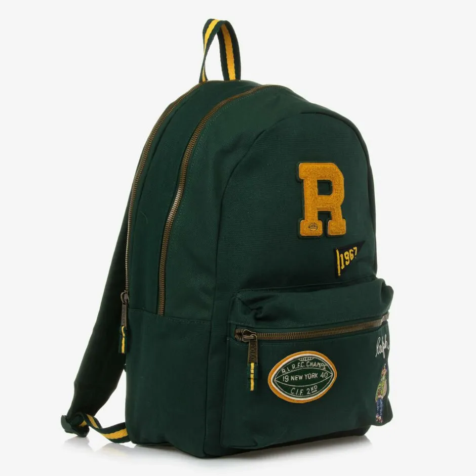 Ralph Lauren Boys Green Polo Bear Backpack (44cm) Hot