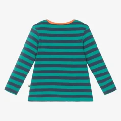 Frugi Boys Green Striped Cotton Tiger Top Online