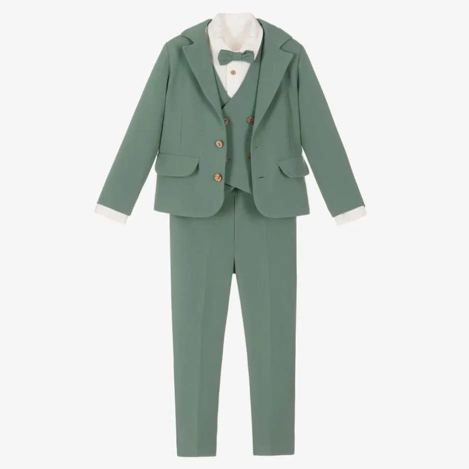 Andreeatex Boys Green Twill Suit New