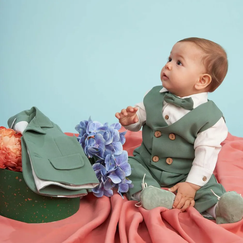 Andreeatex Boys Green Twill Suit New