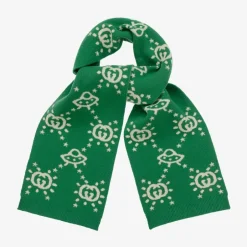 Gucci Boys Green UFO Wool Knit Scarf (145cm) Outlet