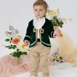 Andreeatex Boys Green Velvet Suit New