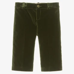 Gucci Boys Green Velvet Trousers Sale