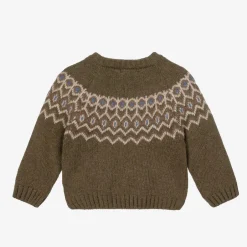 Laranjinha Boys Green Wool & Cashmere Sweater Sale