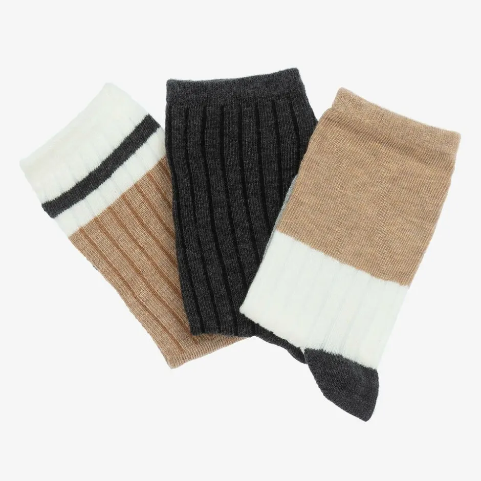 Mayoral Boys Grey & Beige Cotton Socks (3 Pack) Best