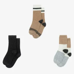 Mayoral Boys Grey & Beige Cotton Socks (3 Pack) Best